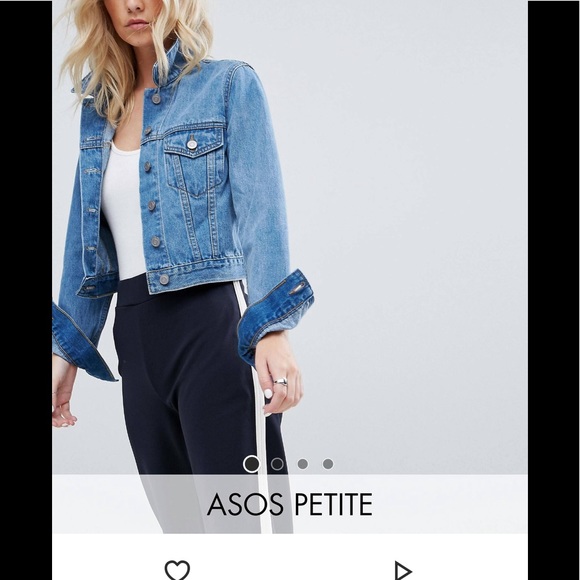 ASOS design petite denim shrunken jacket - Picture 2 of 8